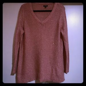 Warm Sequin Embellished Rosé Sweater